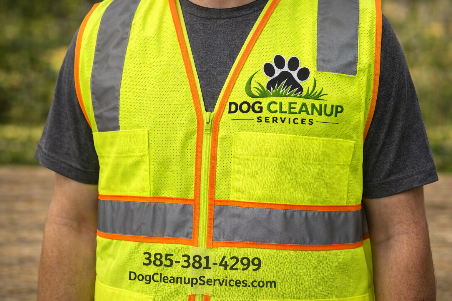 Dog Cleanup Services branded safety vest