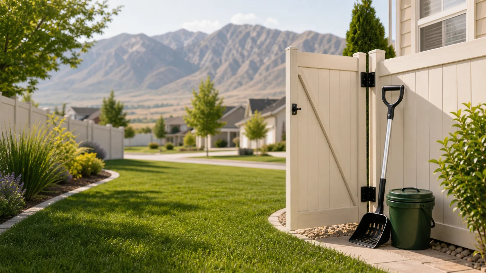 Residential neighborhood yard in Tooele, Utah